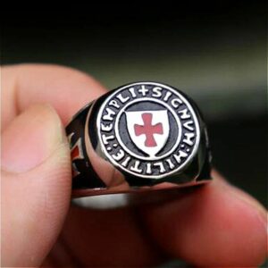 Bague médiévale Templier en acier inoxydable – Image 2