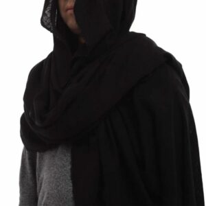 Foulard médiéval noir en coton