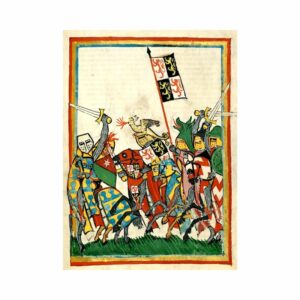 Tableau médiéval : Charge des Chevaliers