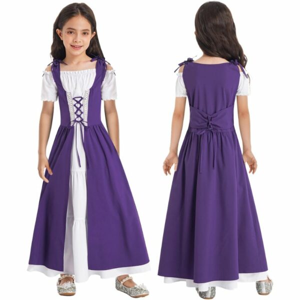 Robe médiévale violette pour enfant