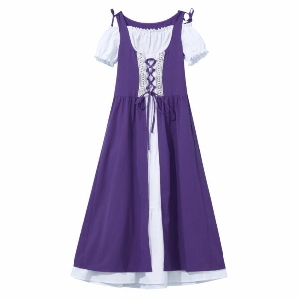 Robe médiévale pour enfant en velours violet