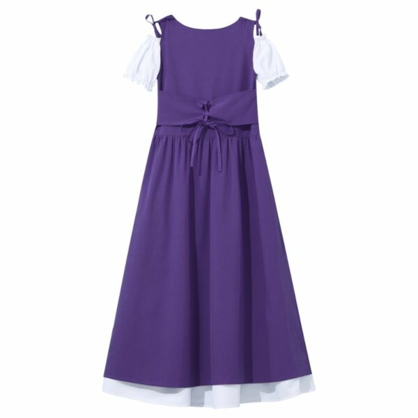 Robe médiévale pour enfant en velours violet