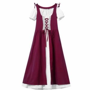 Robe médiévale pour enfant en velours rouge