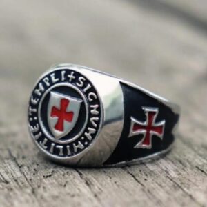 Bague médiévale Templier en acier inoxydable