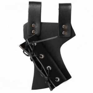 Holster en cuir noir pour accessoires médiévaux