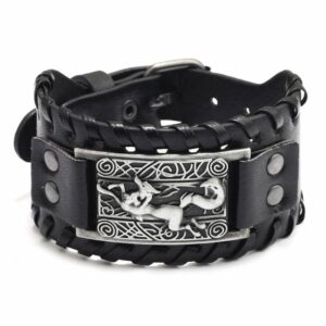 Bracelet médiéval argent loups fenrir