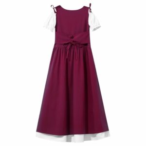 Robe médiévale pour enfant en velours rouge