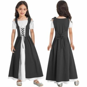Robe médiévale pour enfant en velours noir