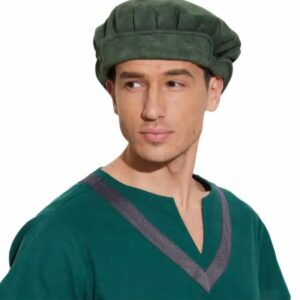 Béret en velours vert