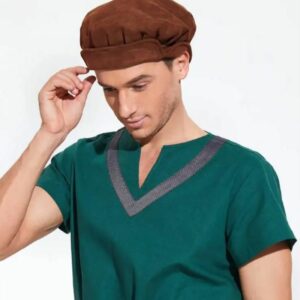 Béret en velours marron