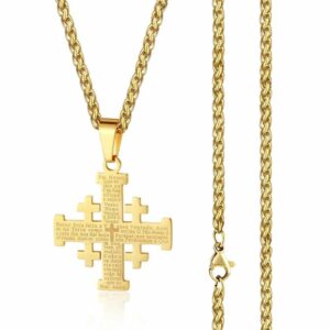 Pendentif croix double doré