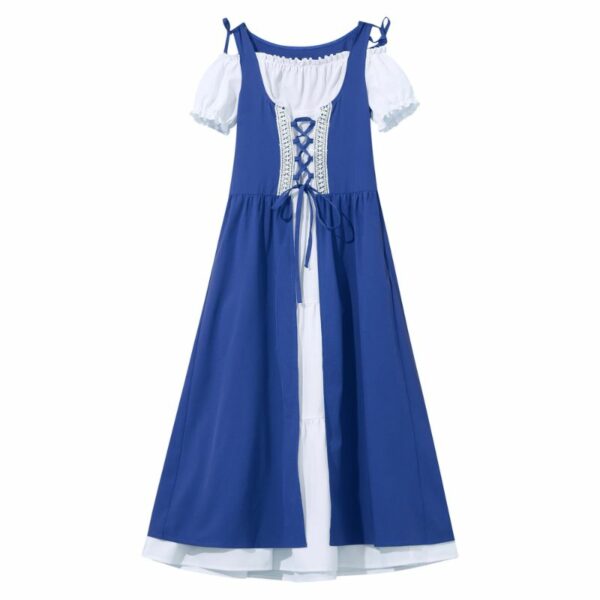 Robe médiévale pour enfant en velours bleu