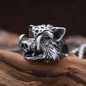 Pendentif médiéval tête de sanglier