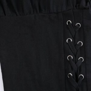 Pantalon médiéval noir à lacets – Image 2