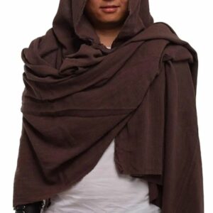 Foulard médiéval marron en coton