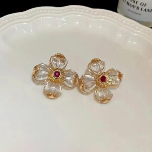 Boucles d'oreilles fleur de cristal