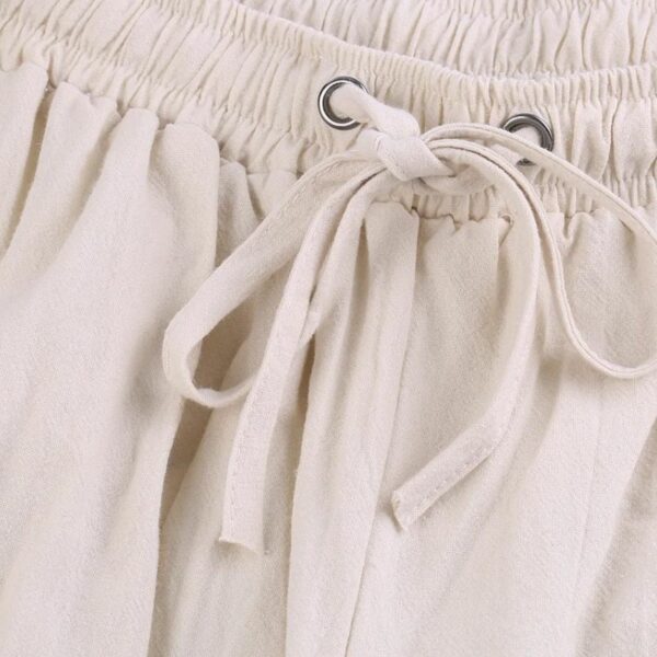 Pantalon médiéval blanc à lacets