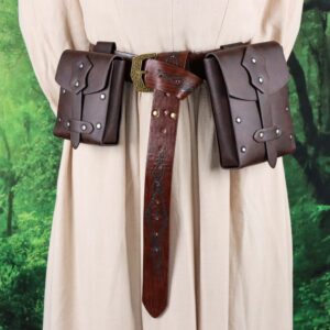 Ceinture médiévale pour femme avec double sacoches