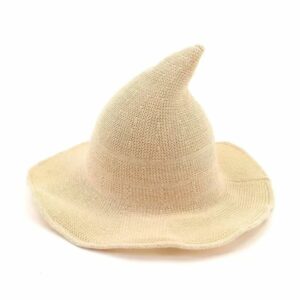 Chapeau médiéval pointu beige