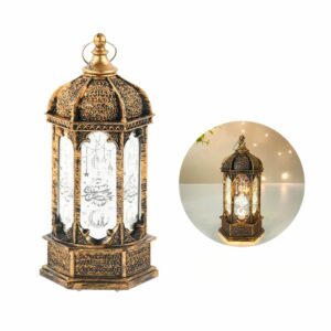 Lanterne décorative médiévale dorée à motifs orientaux – Image 2