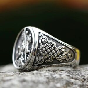 Chevalière médiévale chevalier et dragon – Image 2