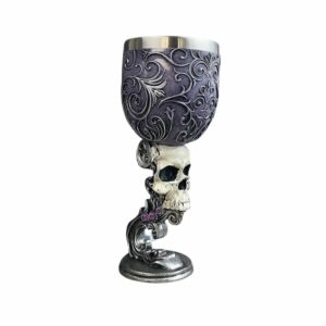 Verre tête de mort et motifs violets