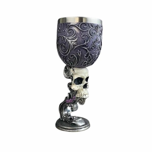 Verre tête de mort et motifs violets