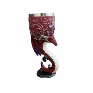 Verre dragon rouge et coupe sculptée