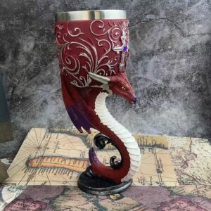 Verre dragon rouge et coupe sculptée – Image 2