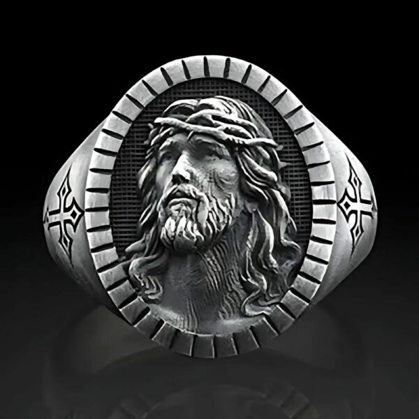 Bague médiévale visage du Christ