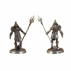 Figurine gladiateur au trident en métal