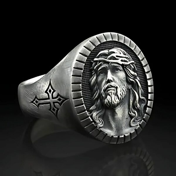 Bague médiévale visage du Christ – Image 2