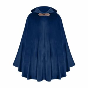 Cape médiévale à capuche bleue