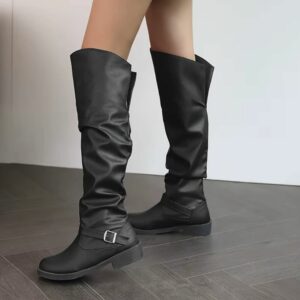Bottes médiévales noires cavalières pour femme