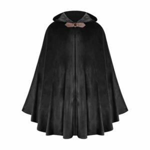 Cape médiévale à capuche noire