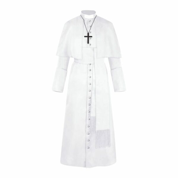 Robe de moine médiévale blanche