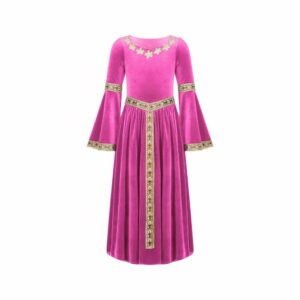 Robe médiévale pour fille rose fuchsia – Image 2