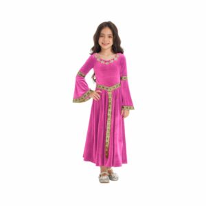 Robe médiévale pour fille rose fuchsia – Image 1