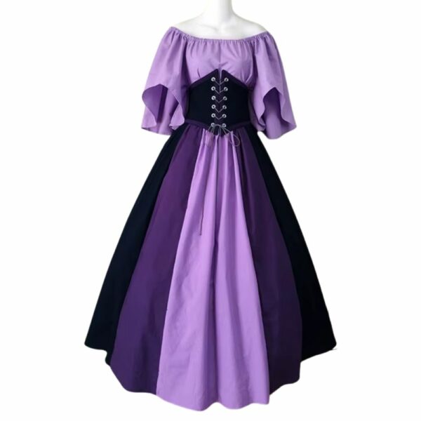 Robe de paysanne médiévale violette