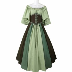 Robe de paysanne médiévale vert clair