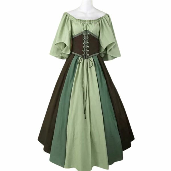 Robe de paysanne médiévale vert clair
