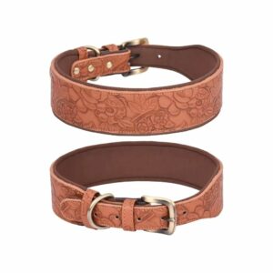 Bracelet en simili cuir avec gravure florale