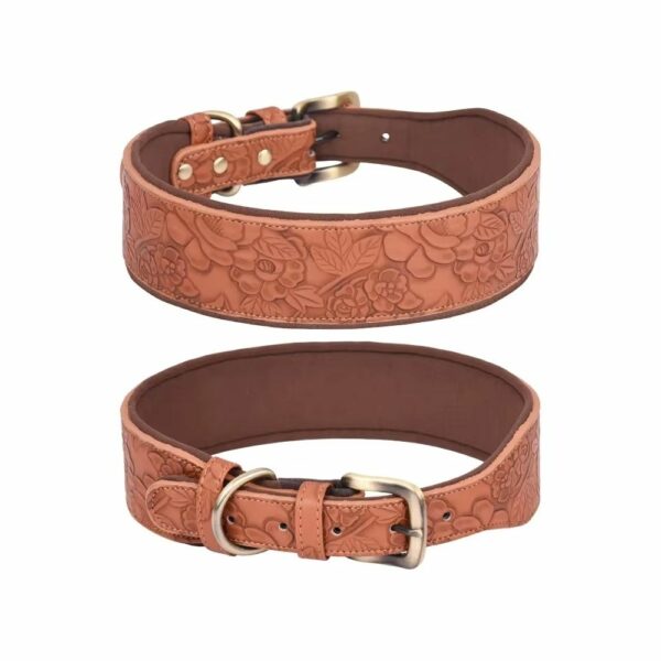 Bracelet en simili cuir avec gravure florale