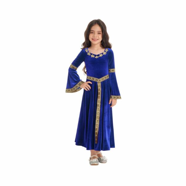 Robe médiévale pour fille bleu royal