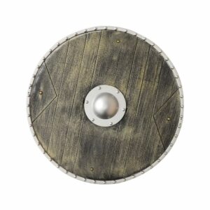 Bouclier médiéval viking bois sombre (en caoutchouc PU)