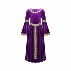 Robe médiévale pour fille violet impérial – Image 2