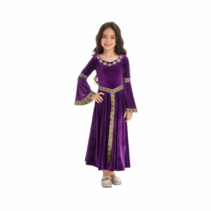 Robe médiévale pour fille violet impérial