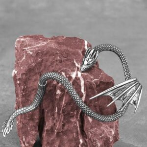 Manchette d’oreille dragon ailé argenté – Image 2