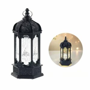 Lanterne décorative médiévale noire à motifs orientaux – Image 2