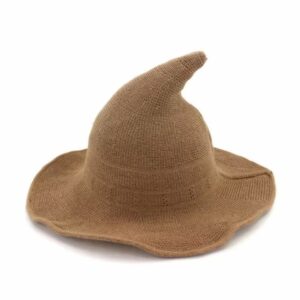 Chapeau médiéval pointu marron